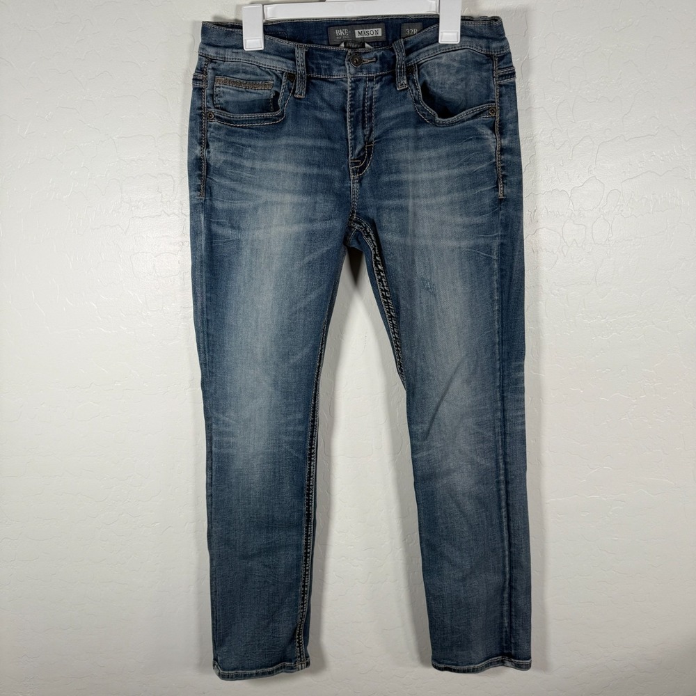 BKE Jeans Mens 32R Mason Taper Denim Distressed Stretch Casual
